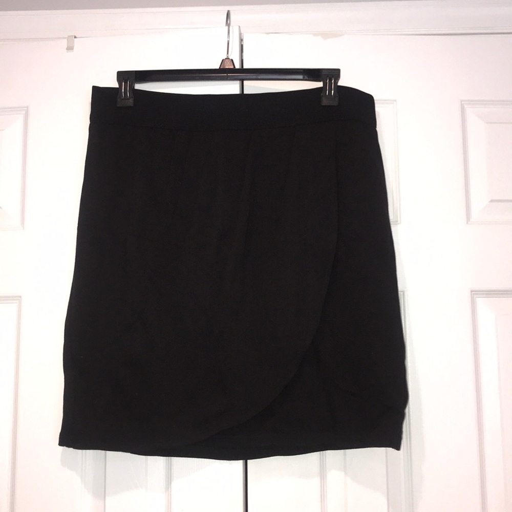 Alfani Womens Black Cross Over Skirt L